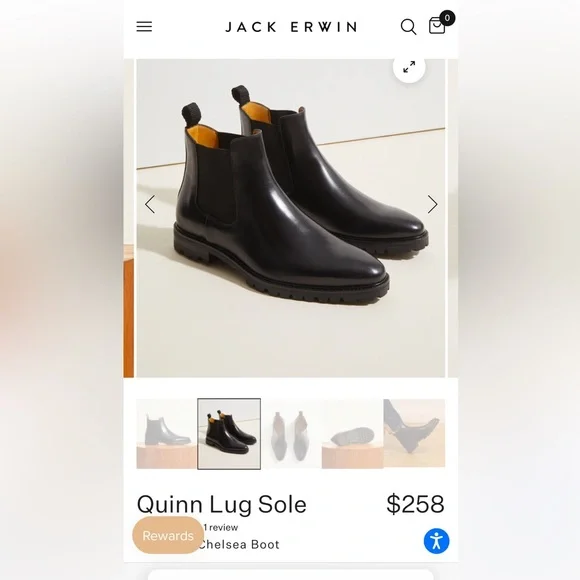 New Without Box Jack Erwin Leather Black Chelsea Boot - Picture 10 of 10